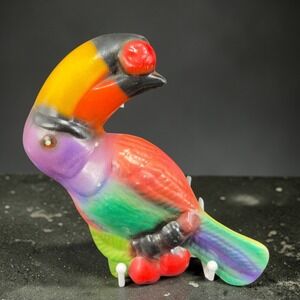 Vintage Ceramic Toucan Wall Hanging Tropical Bird Figurine Multi Color Decor VTG
